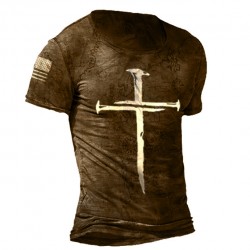 Cross style spiritual T-shirt HF2117-04-03